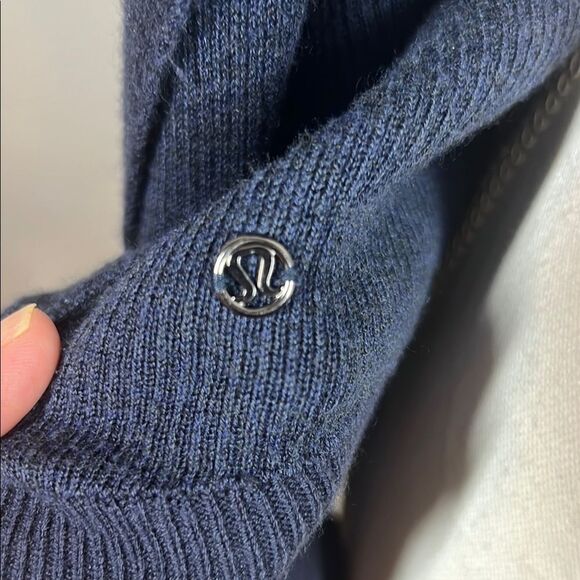 Lululemon Athletica Blue Cardigan Sweater Asymmetrical Design - Picture 4 of 4